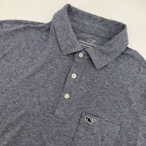 Vineyard Vines Edgartown Polo‎ Shirt Men's Small Blue Striped Short Sleeve